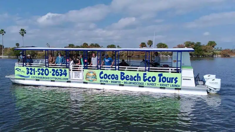 Cocoa Beach Eco Tours boat on a tour in the Thousand Islands